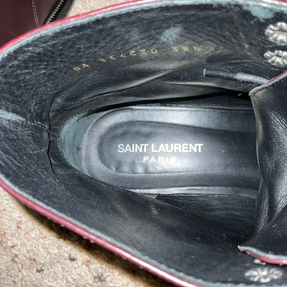 YSL Saint Laurent lace up ankle boot size 39.5 - Picture 7 of 7